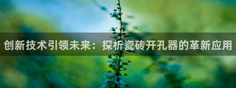 必一运动验证码：创新技术引领未来：探析瓷砖开孔器的革新应用